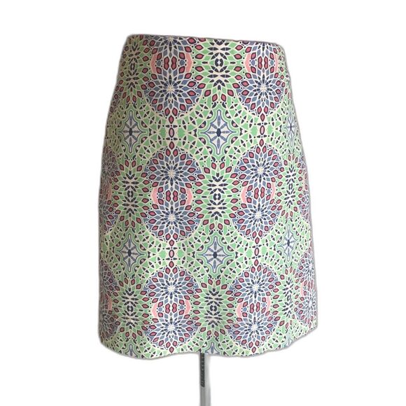 Talbots Blue & Green Medallion Print Pencil Skirt Women's Size 18 Knee Length - Picture 7 of 10